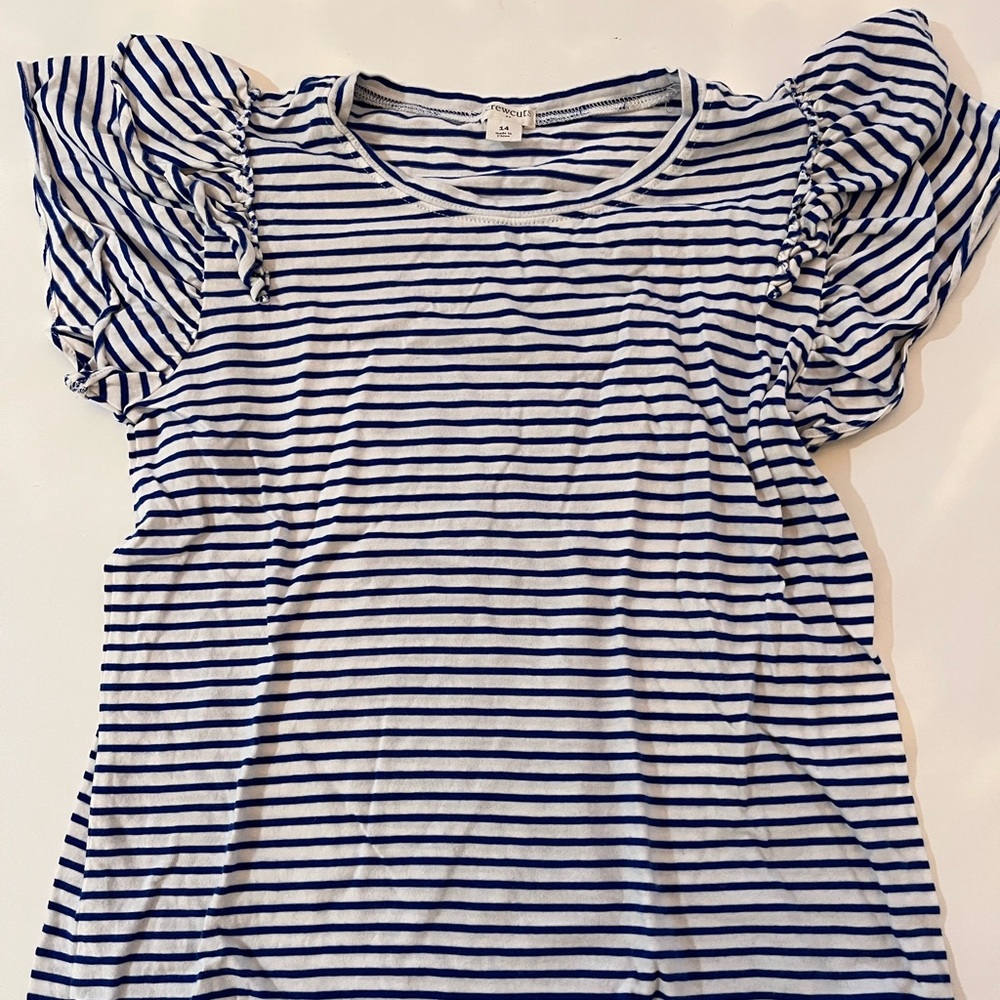 Jcrew crewcuts blue and white striped top